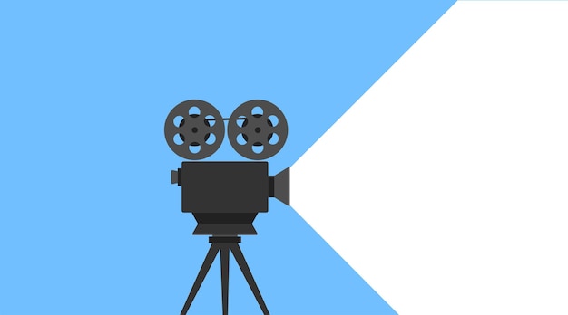 Cinema camera banner vector illustration movie camera background