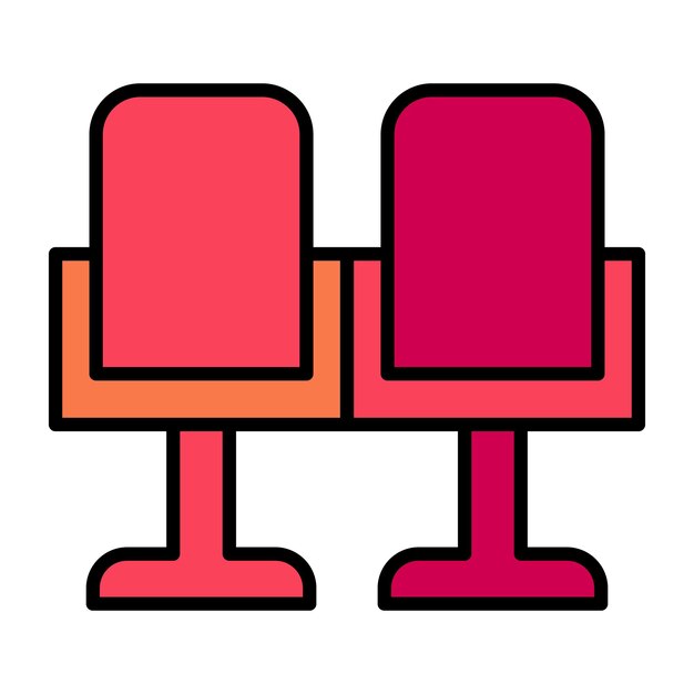 Cinema Chairs Flat Illustration