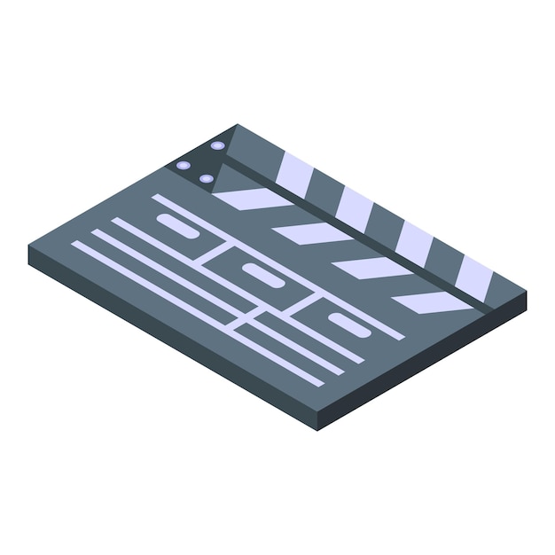 Vettore icona del clapper cinematografico icona vettoriale isometrica del clapper cinematografico per il web design isolato su sfondo bianco