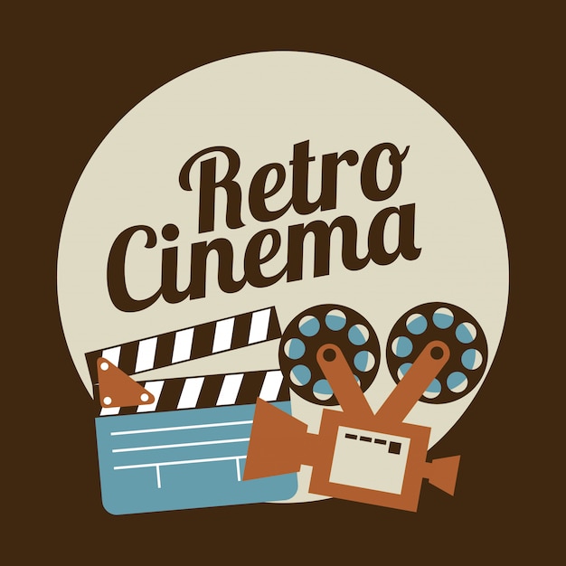 Cinema design over brown background vector illustration