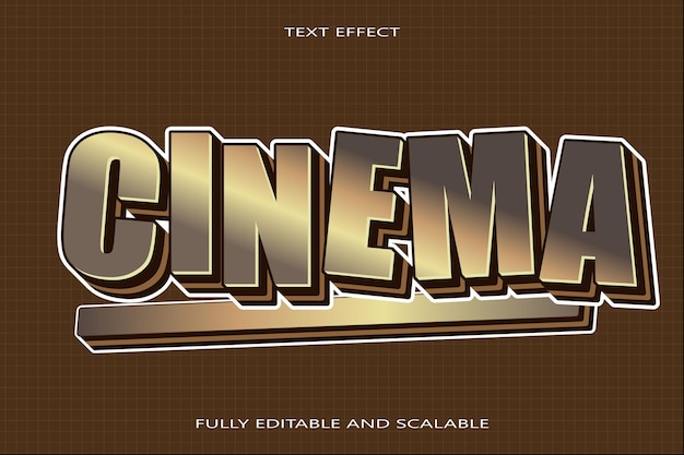 Vector cinema editable text effect 3 dimension emboss vintage style