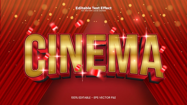 Cinema editable text effect in modern trend style