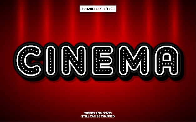 Cinema editable text effect