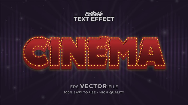 Effetto di testo modificabile del cinema