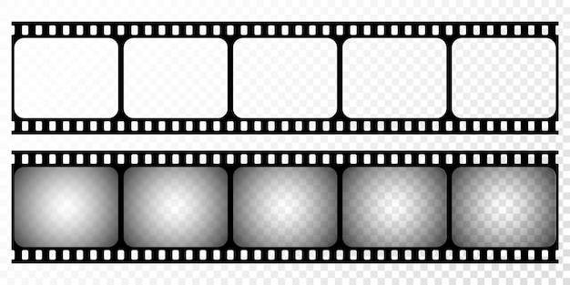 Vector cinema film strip blank retro filmstrip vector video recording movie concept