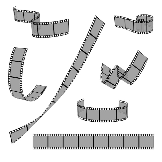 Cinema film strip roll 35mm blank slide frame vector