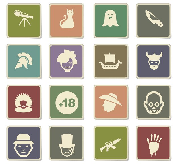 Cinema genres vector icons for user interface design