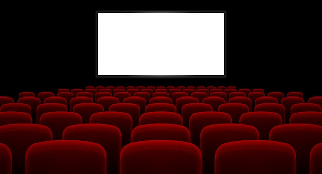 Vector cinema hall with empty screen