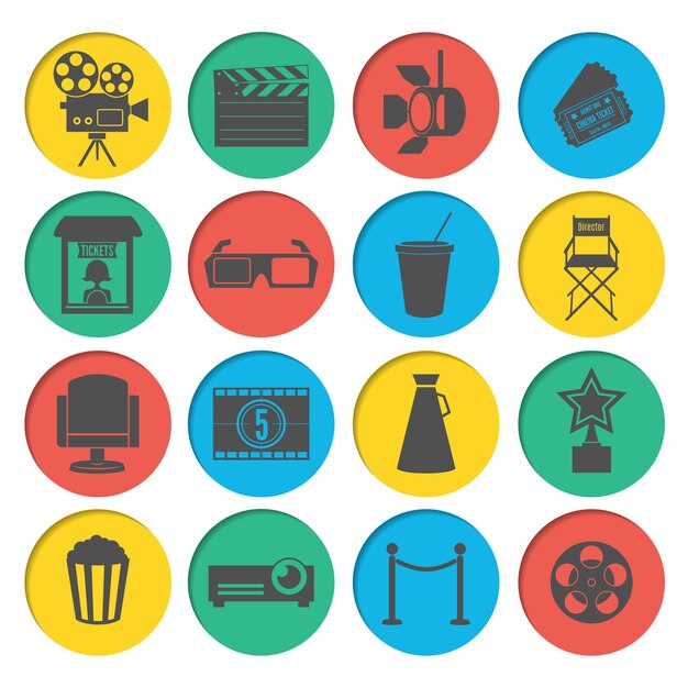 Vector cinema icons set