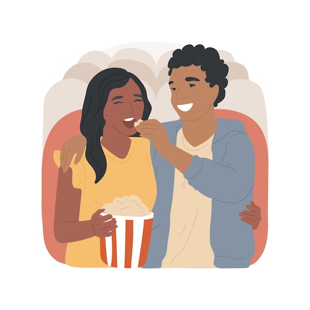 At the cinema isolated cartoon vector illustration