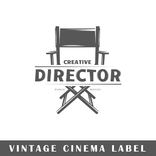 Cinema label isolated on white background design element vector illustration