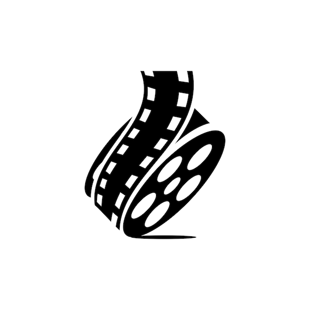 вектор логотипа кино, вектор рулонной пленки на белом фоне