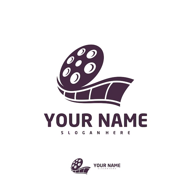 Vettore modello vettoriale del logo del cinema concetti di design del logo del cinema creative film strip