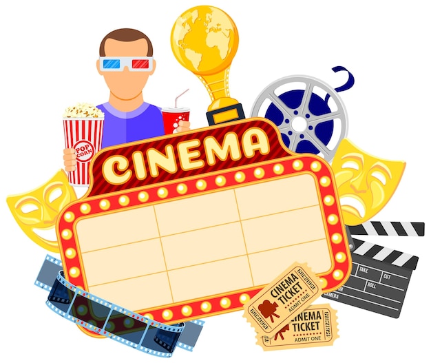 Vector cinema and movie banner