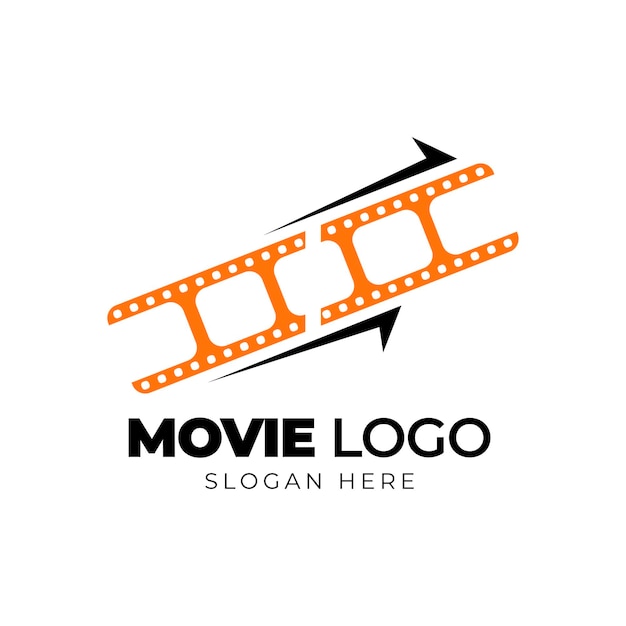 Vector cinema movie logo flat style