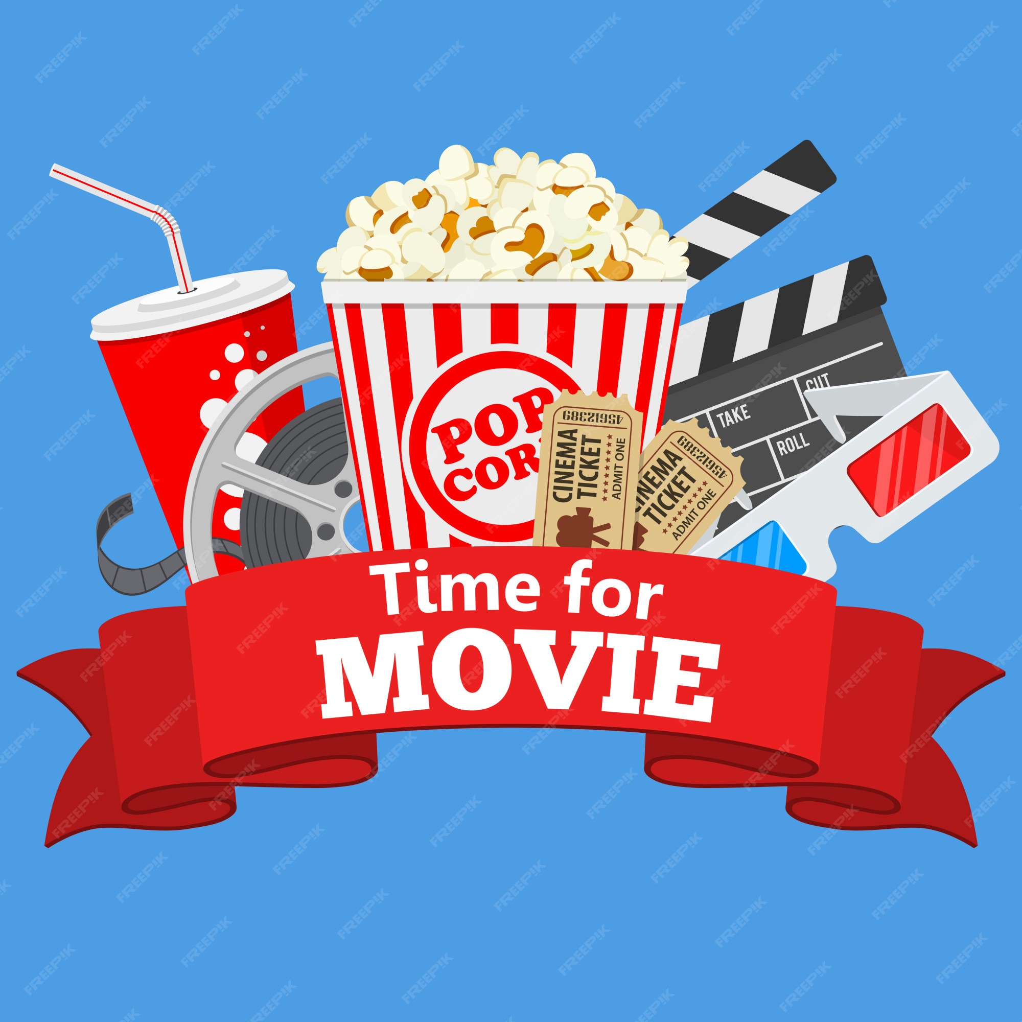 Premium Vector Cinema and movie time