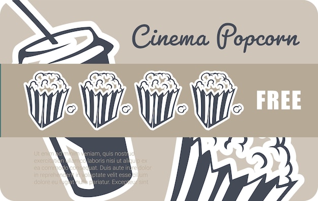 Карта лояльности с бесплатным попкорном в кинотеатре для клиентов