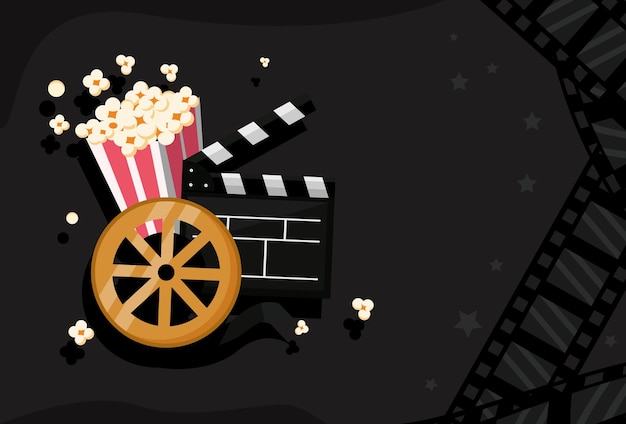 カチンコ付きの映画のポスター
