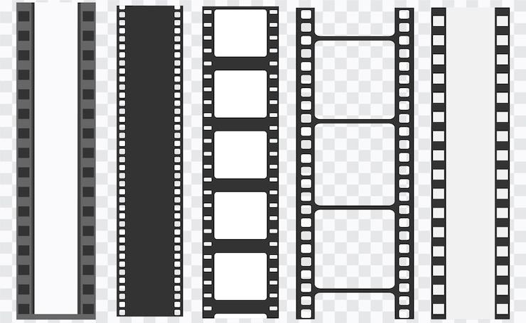 Vector cinema strip templates negative and strip media filmstrip film roll vector film 35mm slide film frame