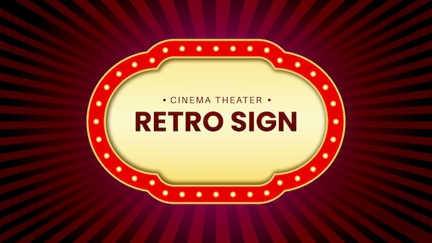 Cinema theater retro sign vintage