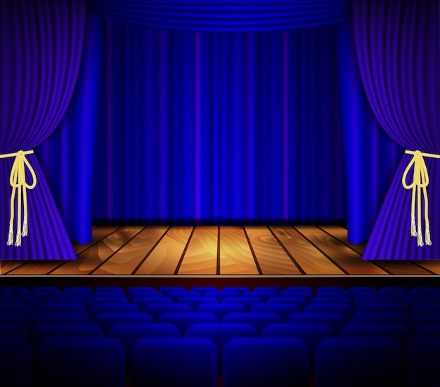 Cinema or theater scene with a curtain