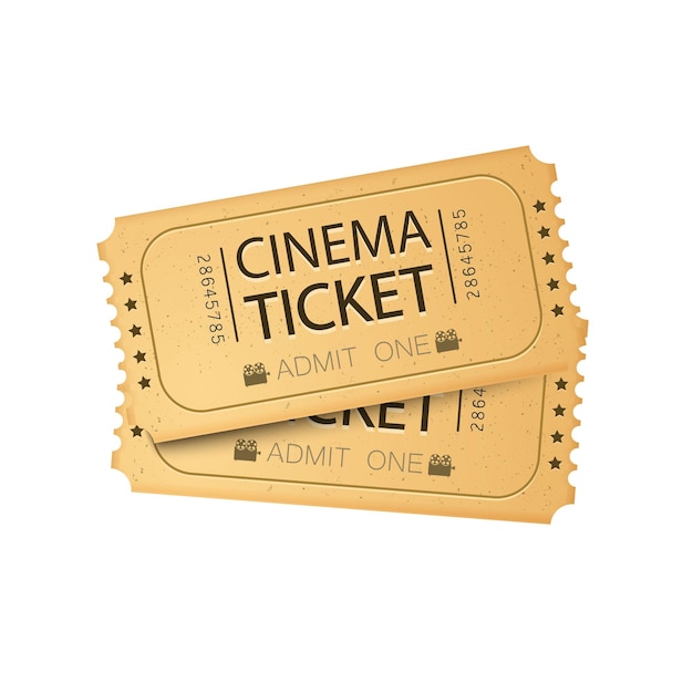 映画館のチケットカード ベクトルイラスト 映画館チケットテンプレート