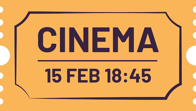 Vector cinema ticket icon in flat style