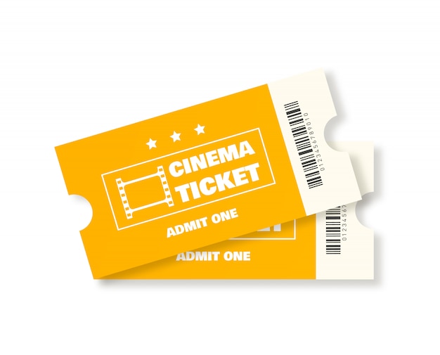 Cinema ticket isolated.