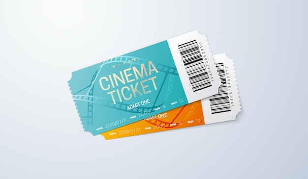 Vector cinema ticket isolated