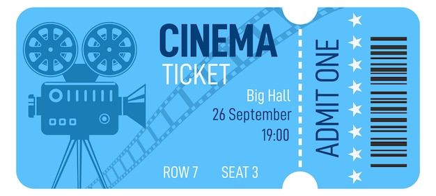 Cinema ticket layout Movie event pass template