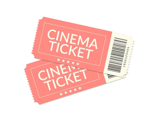 Cinema ticket movie vintage coupon realistic