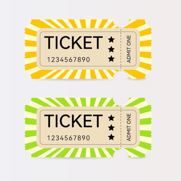 Cinema ticket vector illustration Realistic cinema tickets isolated on grey background