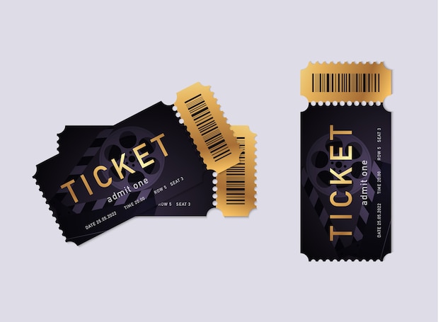 Vector cinema tickets illustration