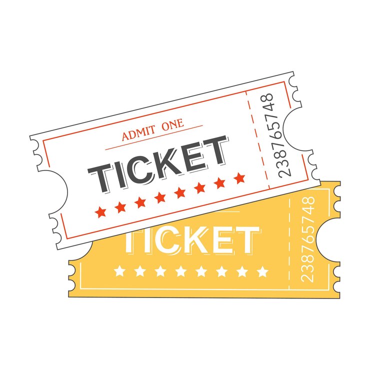 Vector cinema tickets vector flat illustration. cartoon cinema elements