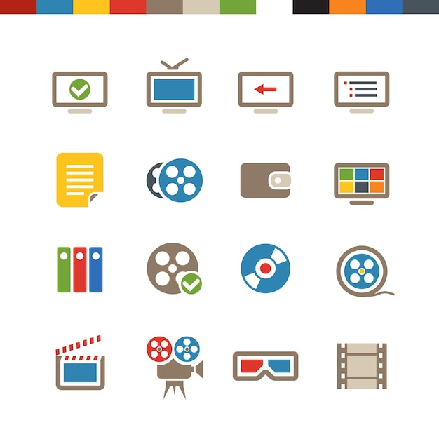 Vector cinema web icons collection