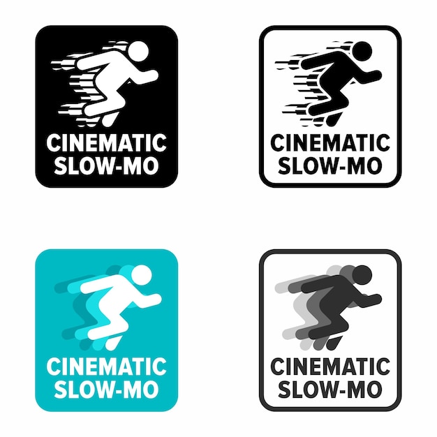 Cinematic slow-mo effect, film making style information sign