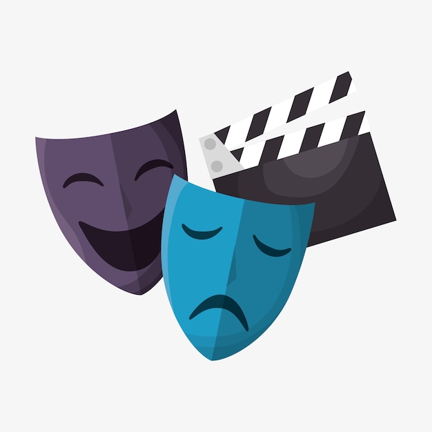 Cinematographic entertainment isolated icons