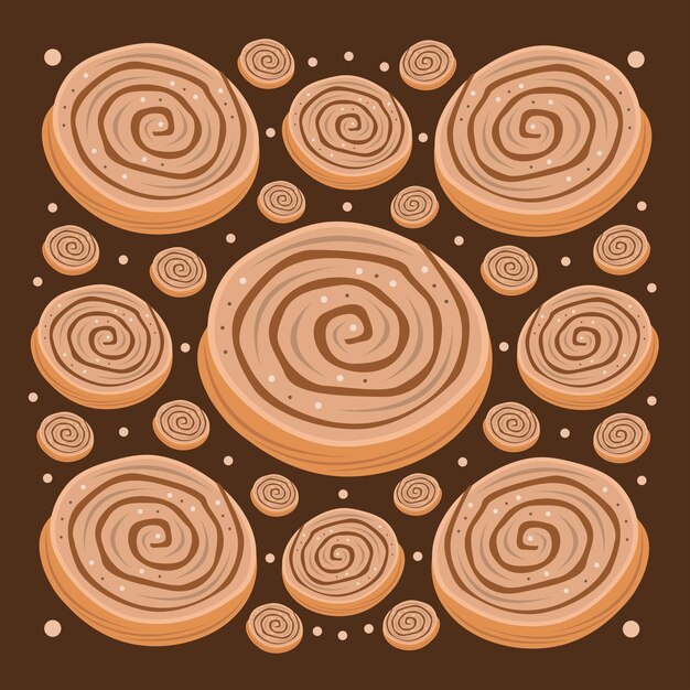 Vector cinnamon roll dessert vector illustration