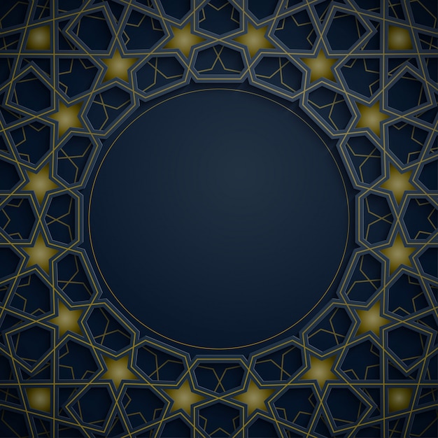 Circle arabic geometric pattern