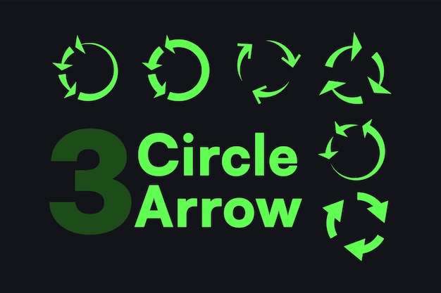 Circle arrow symbols with loops for product material recycling