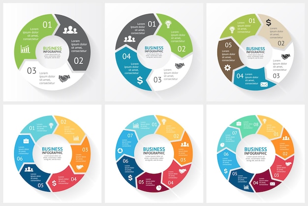 Circle arrows diagram Vector Infographic Presentation template Chart options steps