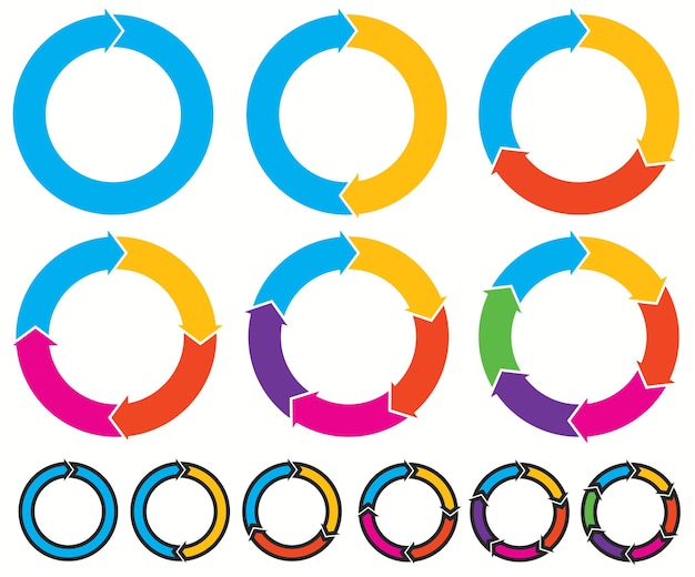 Vettore frecce circolari per il modello di diagramma infografico vettore