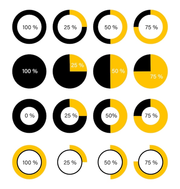 Insieme di infographics delle frecce del cerchio. modello per diagramma, grafico, presentazione. illustrazione vettoriale