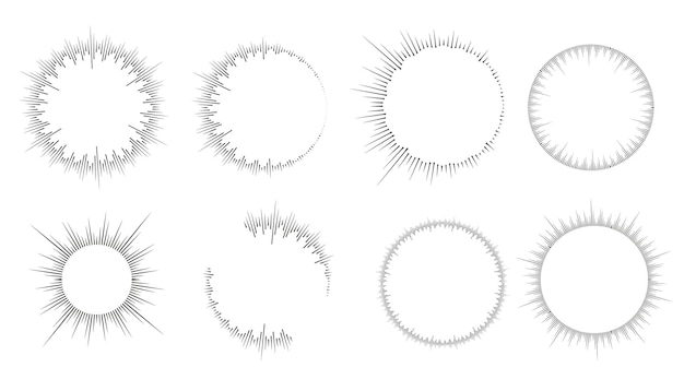 원형 오디오 파도 원형 음악 사운드 이퀄라이저 추상 방사형 라디오 및 음성 볼륨 기호