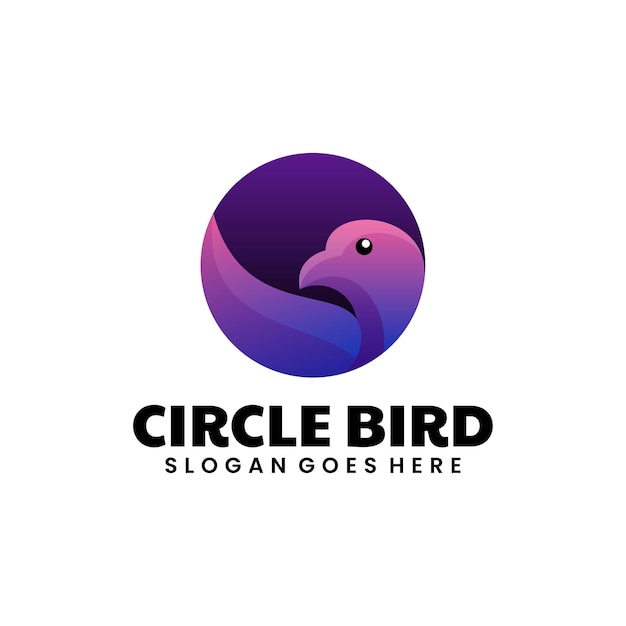 Circle bird logo gradient colorful