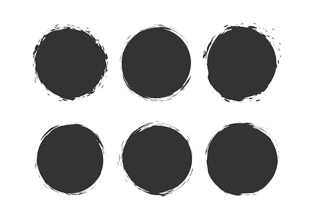 circle black brush stroke element brush ornament