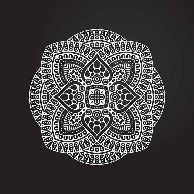Circle black and white ornament, ornamental round lace collection