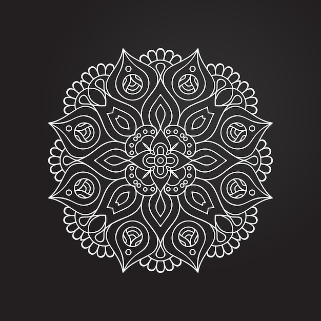 Circle black and white ornament, ornamental round lace collection