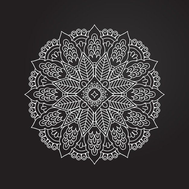 Circle black and white ornament, ornamental round lace collection