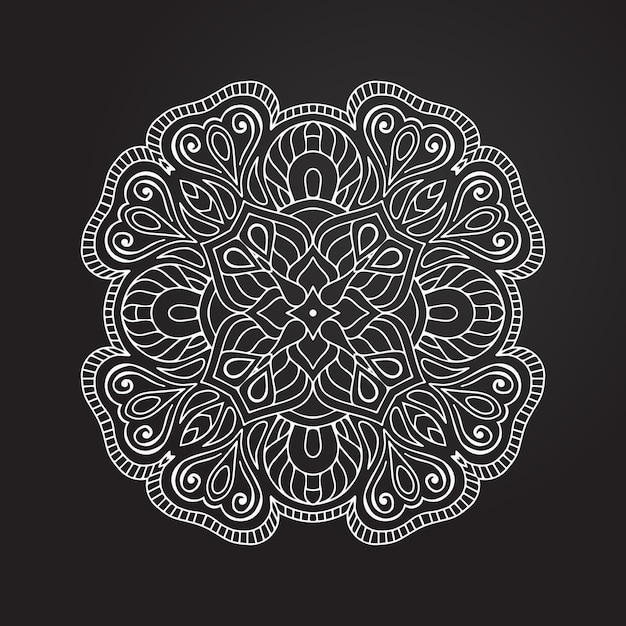 Circle black and white ornament, ornamental round lace collection